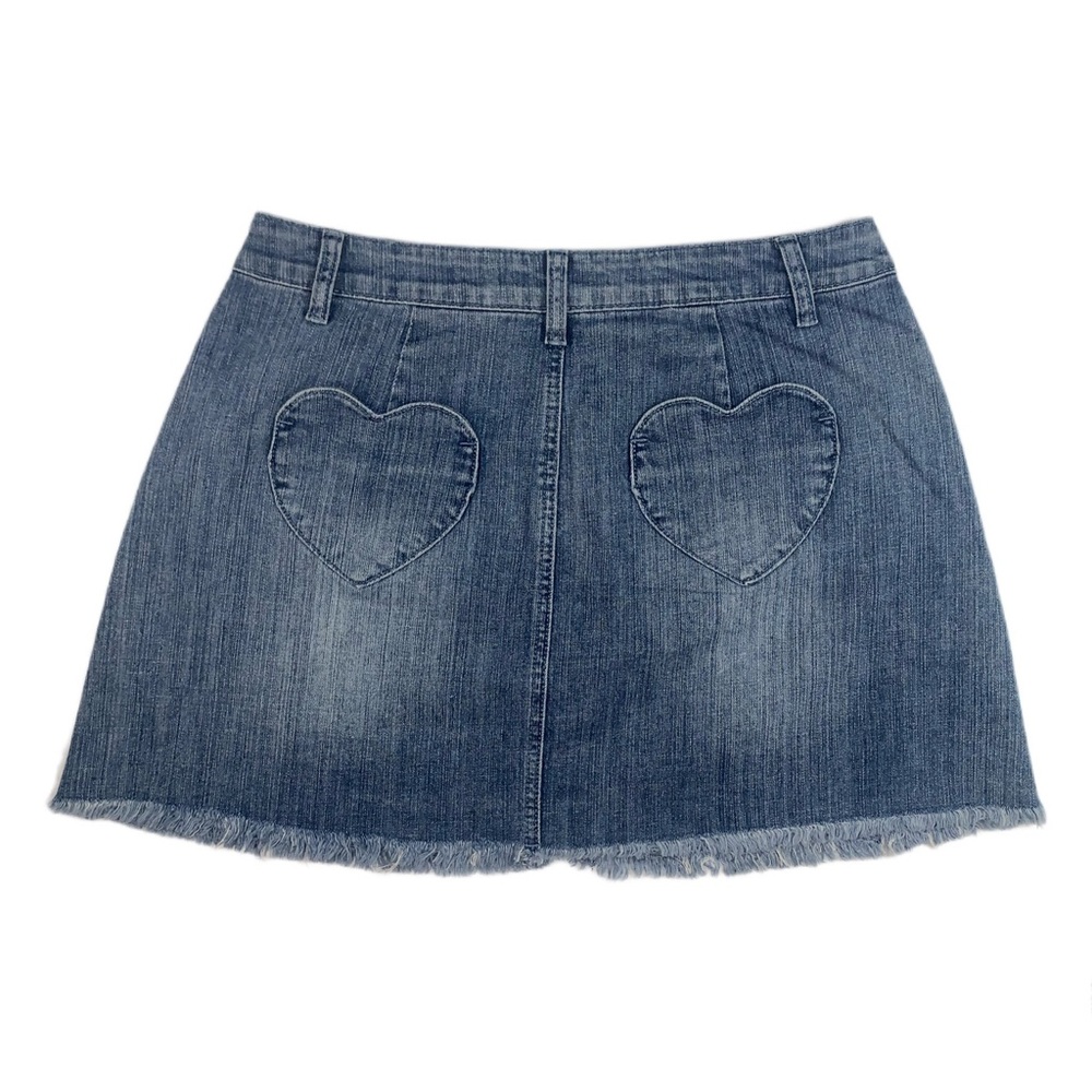 Sugar Thrillz Rich in Love Heart Pocket Denim Skirt